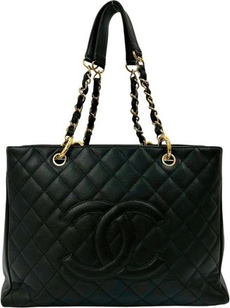 Chanel Black Grained Calfskin Tote Bag (Pre-Owned)