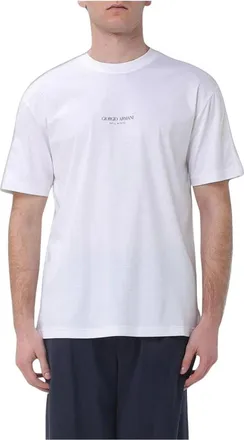 Giorgio Armani Heren, Tops, Wit, Maat: M Katoen