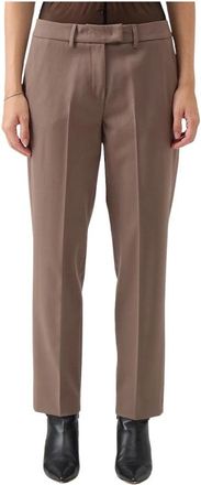 Federica Tosi New York Broeken - Dames - Straight fit broeken - Bruin - XL - Wol - Broeken