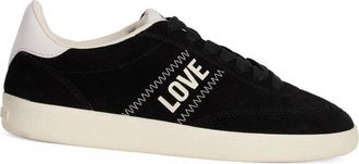 Love Moschino Suede Panelled Logo Tag Sneakers - Dames - Sneakers - Zwart - 36 EU - Leer - Schoenen