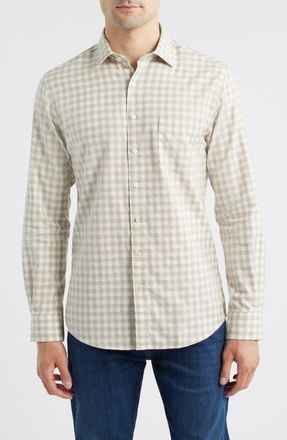 Rodd & Gunn Haydon Gingham Cotton Button-Up Shirt in Straw at Nordstrom, Size Xxx-Large