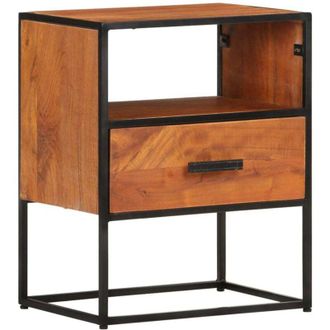 vidaXL Mesita De Noche De Madera Maciza De Acacia 40x30x50 Cm Vidaxl