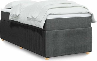 vidaXL Cama Box Spring Con Colch&oacute;n Tela Gris Oscuro 90x190 Cm Vidaxl