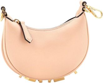 Fendi Fendi Beige Leather Fendigraphy Bag Nano (Authentic Pre-Loved)