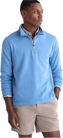 Vineyard Vines Coastline 1/4 Zip Mens T Shirt Club Blue : 2XL, Cashmere/Polyester/Rayon