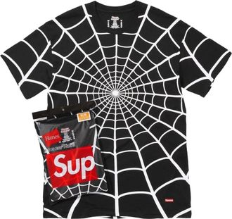 SUPREME x Hanes Spider-Man Tagless T-Shirt (2 Pack) Black SUP-SS26-190-BLK
