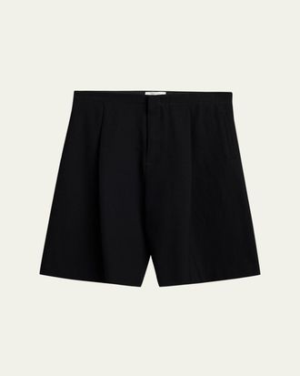 The Row Mens Sayed Pleated Wool Gabardine Shorts