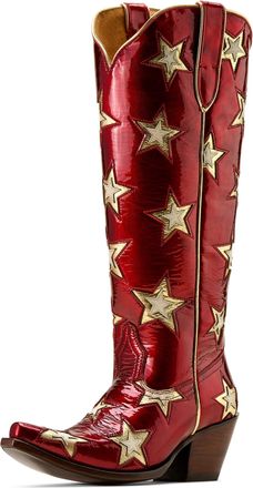 Ariat Womens Casanova Star X Toe Western Boots in Cherry Heat, B Medium Width, Size 5.5, by Ariat
