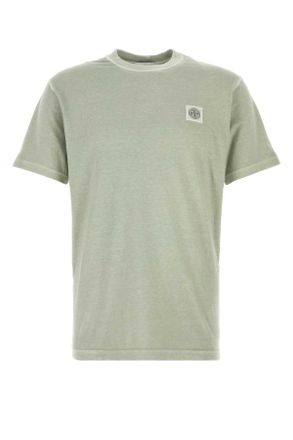 Stone Island Sage Green Cotton T Shirt