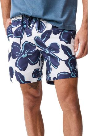 Rodd & Gunn Broadford Floral Swim Trunks in Marine at Nordstrom, Size X-Large
