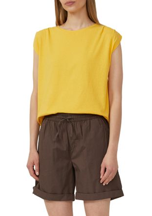 s.Oliver T-Shirt S.OLIVER, Damen, Gr. 34, gelb, Obermaterial: 50% Polyester, 38% Baumwolle, 12% Viskose, unifarben, regular fit taillenbedeckt, Rundhals, Shirt