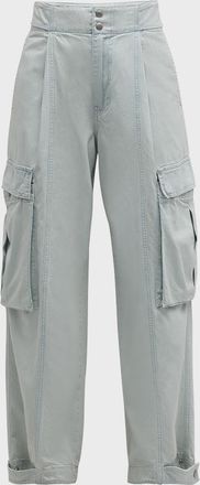 Frame Denim Wide-Leg Cargo Pants