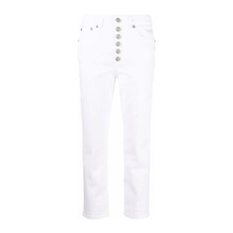 Dondup Cropped Jeans, female, White, Size: W27 Slim-fit Jeans