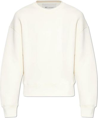 Ami Logo Sweatshirt - Heren - Sweatshirts - Beige - 2XL - Katoen - Hoodies & sweatvesten