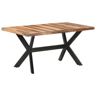 Berkfield Home Dining Table 160x80x75 cm Solid Wood with Honey Finish in Brown | Size: 160 x 80 x 75 cm