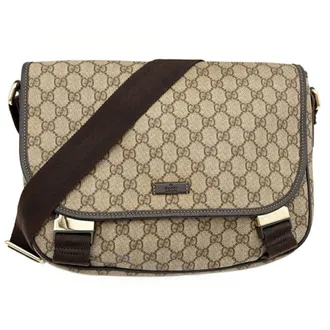 Gucci Beige Brown Pvc Leather Shoulder Bag (Pre-Owned)