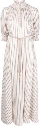 Zimmermann Devi swing long dress - women - Cotton/Metallic Fibre - 0 - White