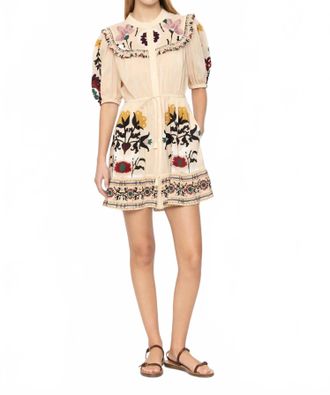 Sea New York Cassia Print Short Sleeve Dress In Cream
