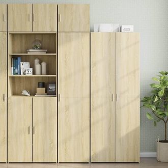 Berkfield Home Slim Storage Cabinet Sonoma Oak 45x42.5x225 cm Engineered Wood in Brown