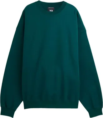 Yohji Yamamoto Green Solid Crew Neck Sweatshirt