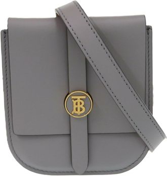 Burberry Gray Leather Fanny Pack Pouch (Pre-Owned)