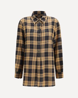 Pinko Barbellino check pattern Shirt with all-over micro rhinestones Female 38