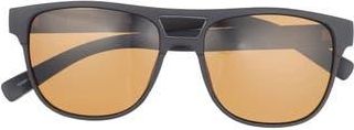 Hurley 55mm Rounded Aviator Sunglasses in Matte Black /Brown at Nordstrom Rack