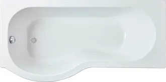 Balterley Modern P Shape Left Hand Shower Bath Tub with Leg Set, 1700mm - White