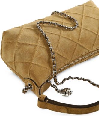 Tory Burch Quilted Suede Shoulder Bag - Brown