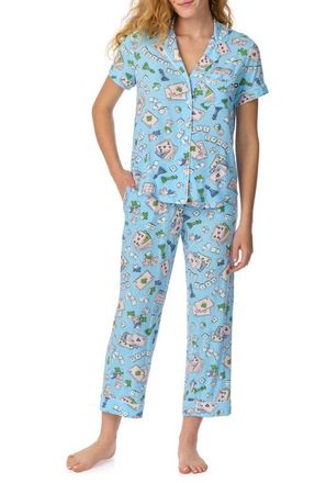 Kate Spade New York print crop pajamas in Blue Print at Nordstrom, Size X-Large