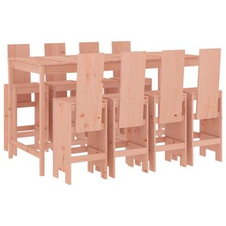 vidaXL Juego De Muebles De Jard&iacute;n 9 Pzas Madera Maciza Abeto Douglas Vidaxl