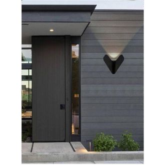 Trade Shop Trade Shop Traesio - Trade Shop - Applique Led Esterno Parete 12 W Alluminio Nero Luce Fredda Calda Naturale Es61