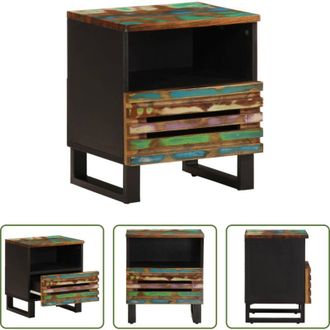 vidaXL vidaXL Comodino in legno massello - Comodino 40x34x46 cm in Legno Massello di Recupero