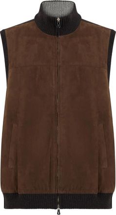 Fedeli Suede Cashmere Vest - Heren - Bodywarmers - Bruin - 4XL - Leer - Jassen