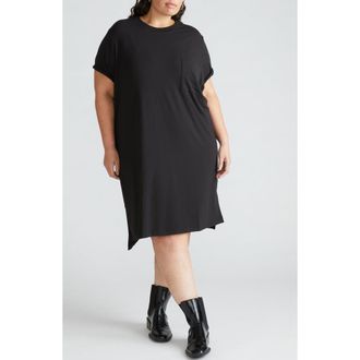 Universal Standard Garcon T-Shirt Dress in Black at Nordstrom, Size Xs