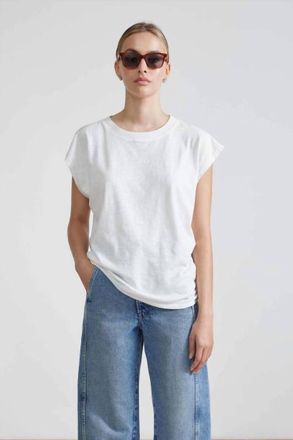 Apiece Apart Fuerza Crewneck Tee In Cream