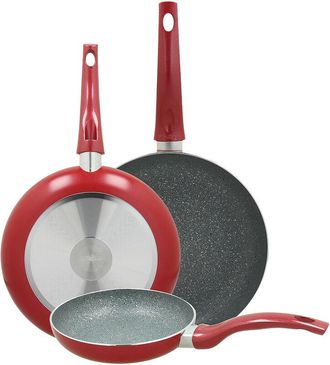 Tognana Set 3 Padelle In Alluminio Rosso 20 24 28cm