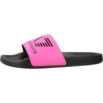 Emporio Armani Sliders, male, Pink, Size: 10 US Logo Slides