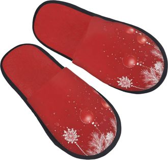 Generic Portable House Shoes Galaxy Snowflakes Christmas Leaves Cotton Slipper Soft Winter Slippers for Family Guest Hotels L