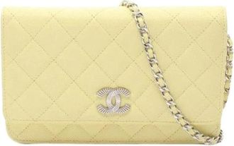 Chanel Pre-owned Cruise Caviar Skin Shoulder Bag - Dames - Vintage Schoudertas - Geel - ONE Size - Leer - Vintage