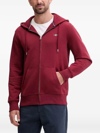 GANT Hoodie met rits - Rood