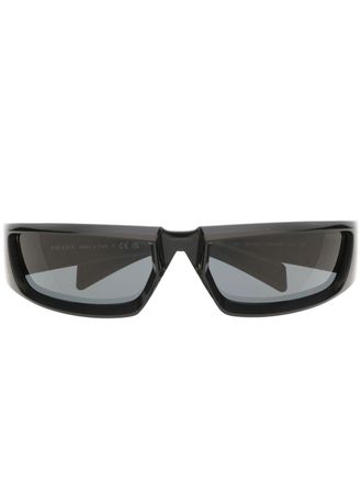 Prada logo-print square-frame sunglasses - men - Acetate - 63 - Black