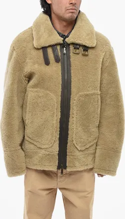 Dsquared2 Aviator Leather Jacket with Genuine Fur Insert Dsquared2