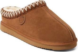 Dearfoams Fireside Grafton Genuine Shearling Clog Slipper with Embroidery in Chestnut at Nordstrom, Size 13