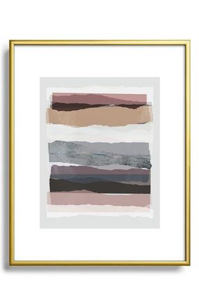 Deny Designs Pieces 16 Framed Art Print in Golden Tones at Nordstrom, Size 24X36