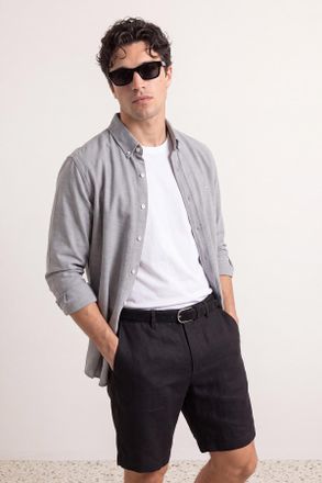 Trendyol MAN Jongens Grijs Effen Lang Regular fit Overhemden