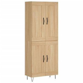 Berkfield Home Highboard Sonoma Oak 69.5x34x180 cm Engineered Wood in Tan