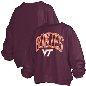 Pressbox Womens Pressbox Maroon Virginia Tech Hokies Janise Arch Over Logo Waist Length Oversized Pullover Sweatshirt at Nordstrom, Size Xx-Large