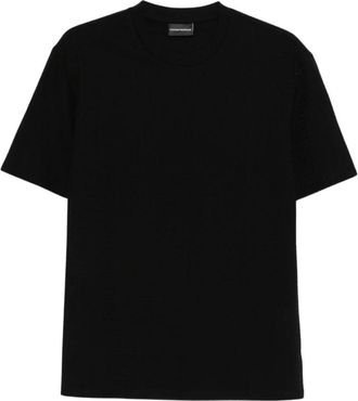 Emporio Armani Jacquard Logo T-shirt met ronde hals - Heren - T-shirts - Zwart - 2XL - Tops