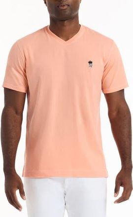 Robert Graham Damien V-Neck T-Shirt in Peach at Nordstrom Rack, Size Xx-Large